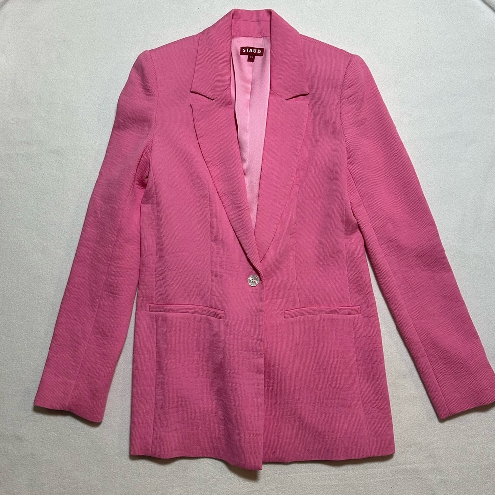 STAUD Faille Blazer Pink size XS